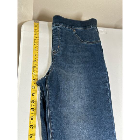 Spanx Jeans Womens Large Distressed Skinny Dark Wash Denim Stretch Shaping Slim - Picture 8 of 9